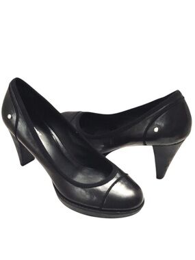 Rockport Black Pumps Leather Size 8   Comfort Classic Office Heels